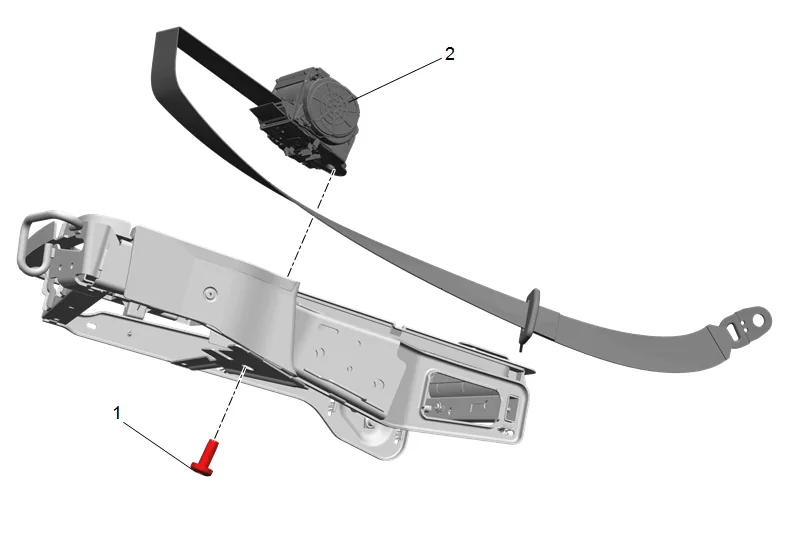 Front Seat Center Belt Retractor Replacement — figure 12
