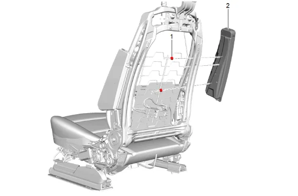 Front Seat Inboard Seat Back Airbag Replacement — figure 2