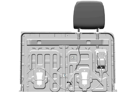 3rd Row Seat Back Cover and Pad Removal and Installation (60 Percent) — figure 4