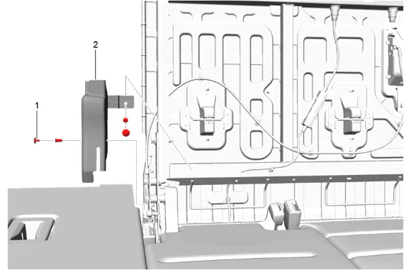 3rd Row Seat Back Latch Release Handle Replacement (60 Percent) — figure 3