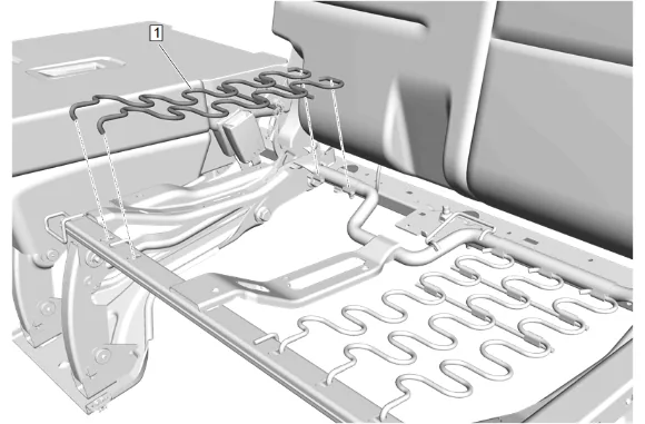 3rd Row Seat Cushion Pad Support Replacement - Center — figure 2