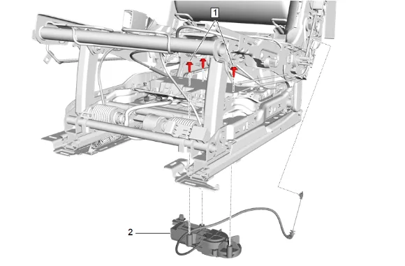 Folding Rear Seat Back Actuator Replacement (40 Percent, Bucket) — figure 9