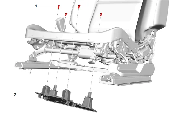 Front Seat Adjuster Memory Module Bracket Replacement — figure 3