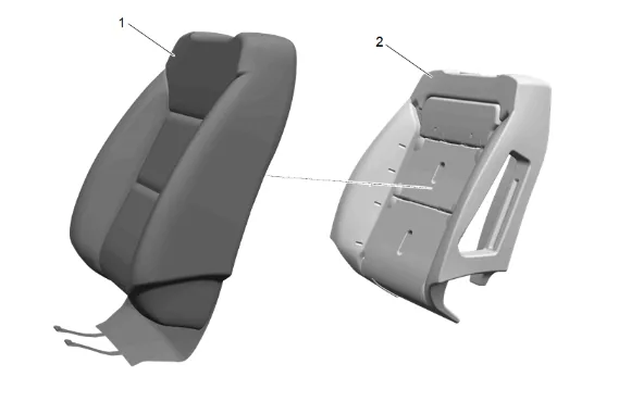 Front Seat Back Cover and Pad Replacement — figure 2