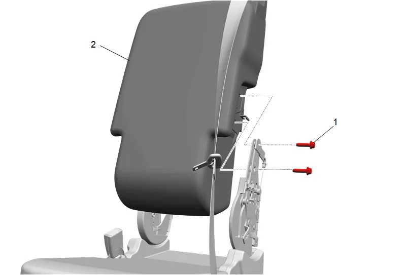 Front Seat Back Latch Replacement (Center Seat) — figure 5
