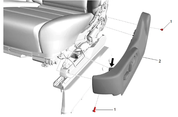 Front Seat Cushion Cover Retainer Replacement — figure 1
