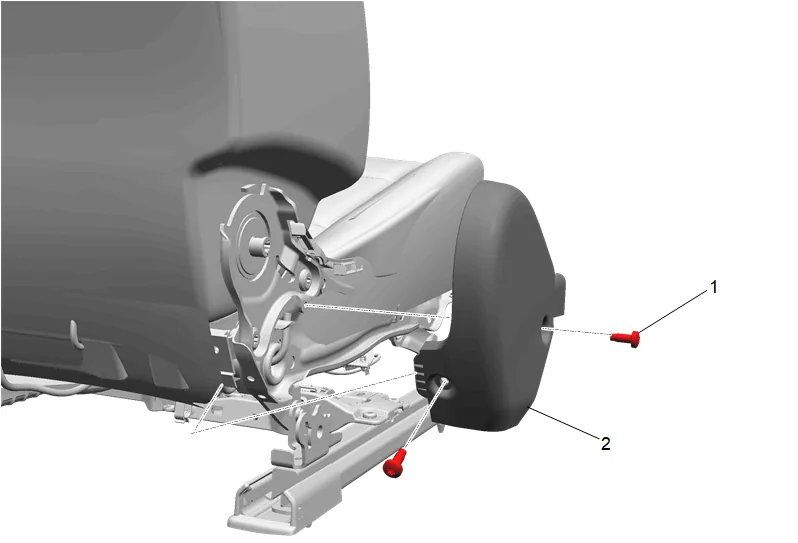 Front Seat Inner Adjuster Front Finish Cover Replacement — figure 1