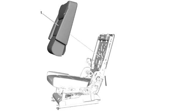 Rear Seat Back Cover and Pad Removal and Installation (Bucket) — figure 5