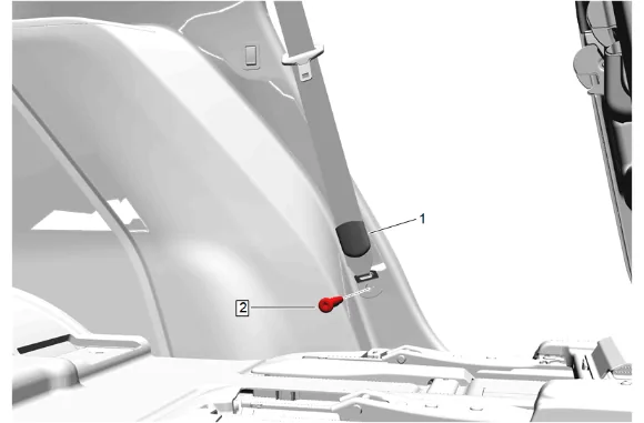 Rear Seat Belt Opening Bezel Replacement (Rear Seat) — figure 2