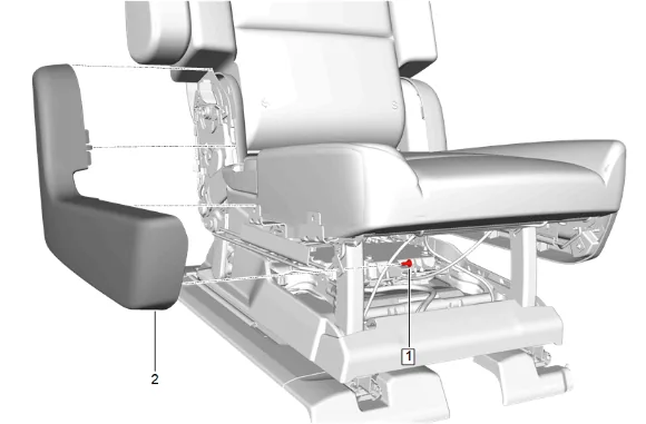 Rear Seat Cushion Cover and Pad Removal and Installation (Bucket) — figure 4