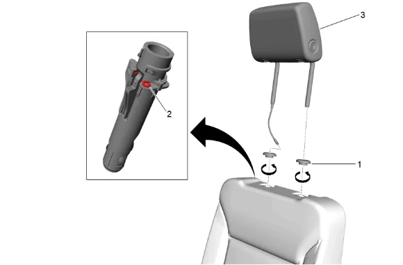 Rear Seat Head Restraint Guide Bezel Replacement (40 Percent, Bucket) — figure 3