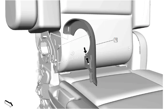 Rear Seat Hinge Finish Cover Replacement - Inboard (Bucket) — figure 2