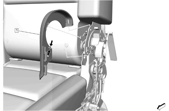 Rear Seat Hinge Finish Cover Replacement - Outboard — figure 4