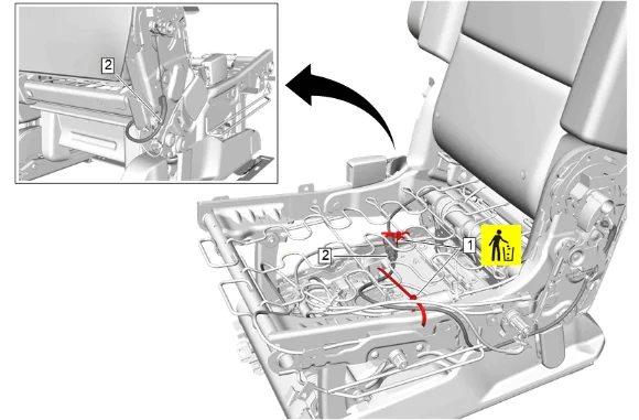 Rear Seat Inner Recliner Cable Replacement (40 Percent, Bucket) — figure 3