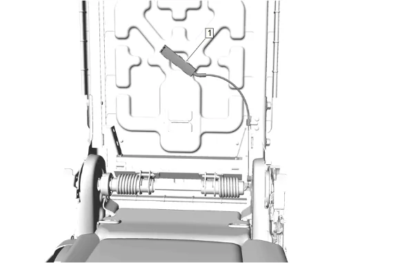 Rear Seat Latch Cable Replacement - Head Restraint Release (40 Percent Bucket) — figure 2
