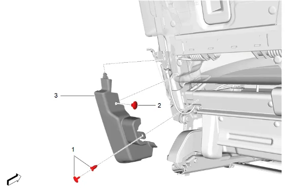 Rear Seat Latch Cable Replacement - Track Release Easy Entry (40 Percent, Bucket) — figure 3