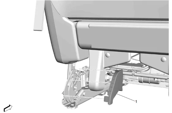 Rear Seat Latch Finish Cover Replacement (40 Percent, Bucket) — figure 1