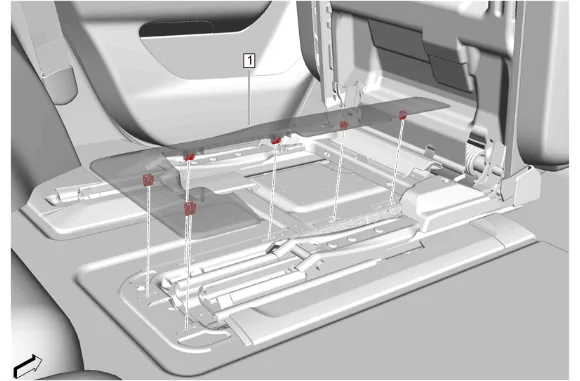 Rear Seat Track Rear Inboard Cover Replacement - Outboard — figure 2