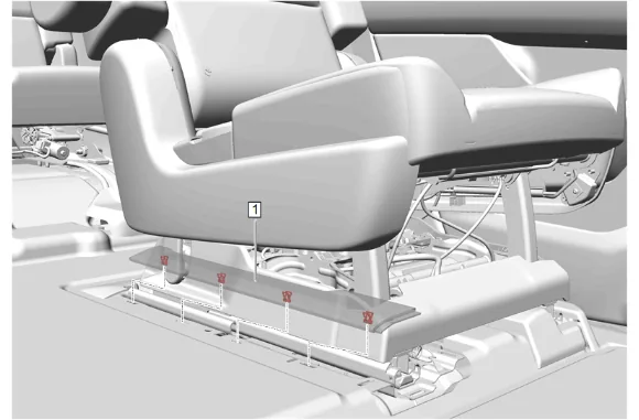 Rear Seat Track Rear Inboard Cover Replacement - Outboard — figure 3