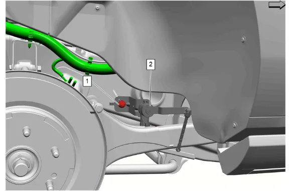 Rear Suspension 2 or 4 Corner Air Leveling Position Sensor Replacement — figure 3