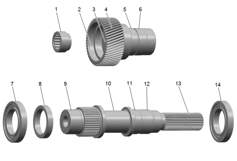 Front Output Shaft and Input Shaft Cleaning and Inspection — figure 1