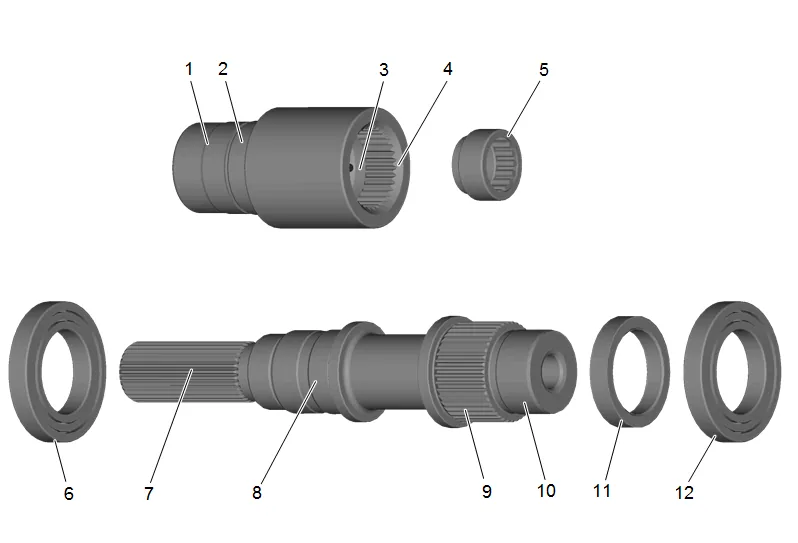 Front Output Shaft and Input Shaft Cleaning and Inspection (1) — figure 1