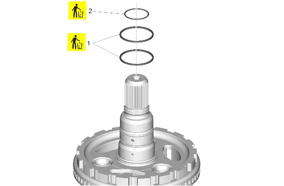 Output Carrier Assembly and Output Carrier Thrust Bearings Installation (4WD) — figure 1