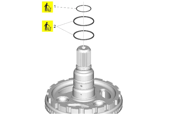Output Carrier Assembly and Output Carrier Thrust Bearings Removal (4WD) — figure 2