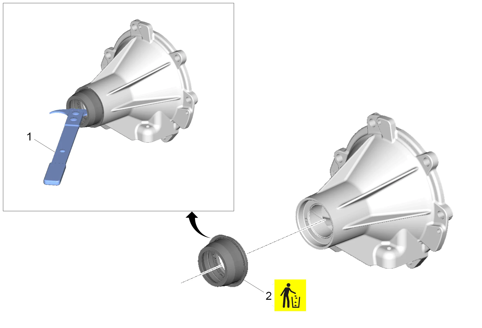 Propeller Shaft Transmission Flange Fluid Seal Replacement (2WD) — figure 3