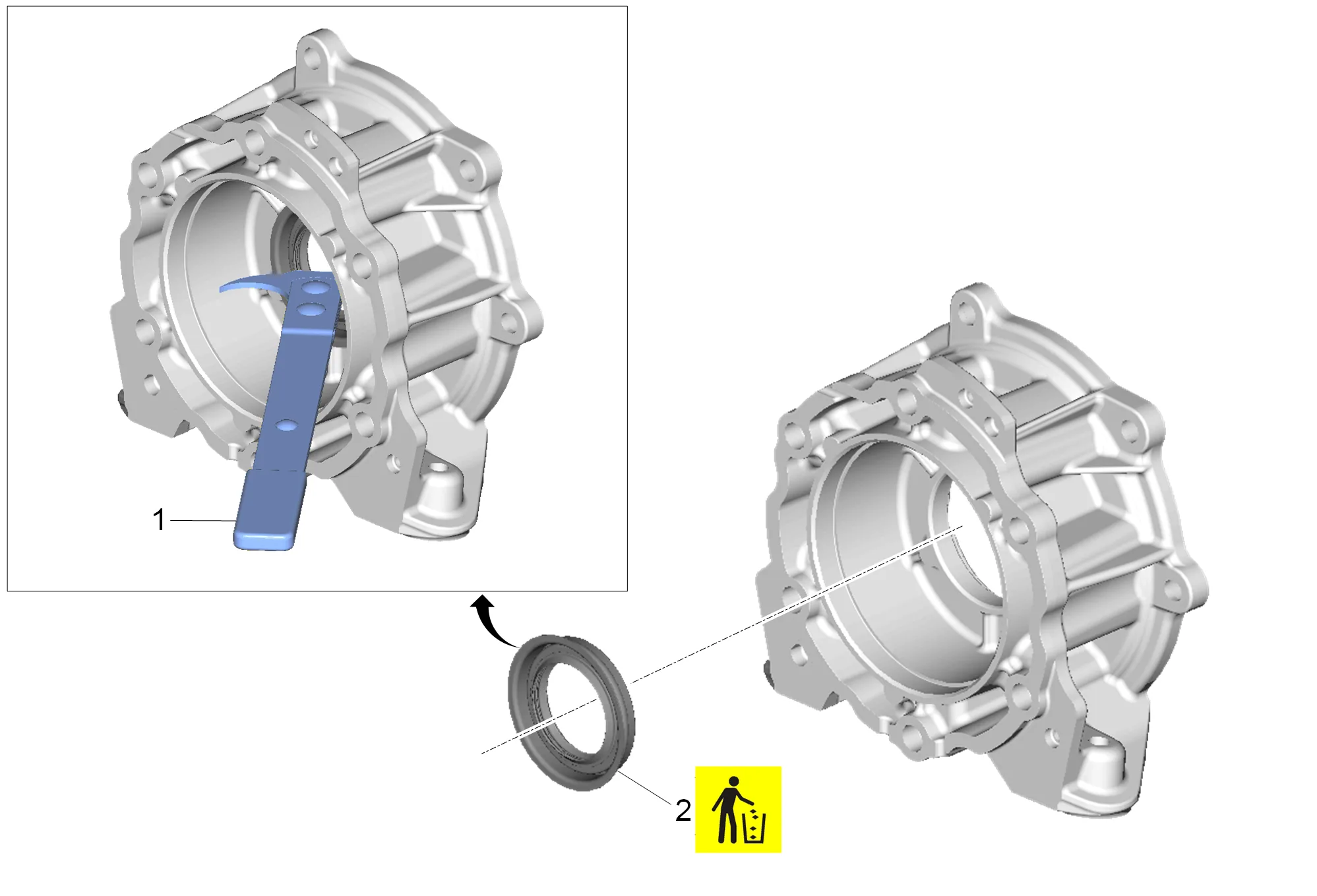 Propeller Shaft Transmission Flange Fluid Seal Replacement (4WD with NQH) — figure 3