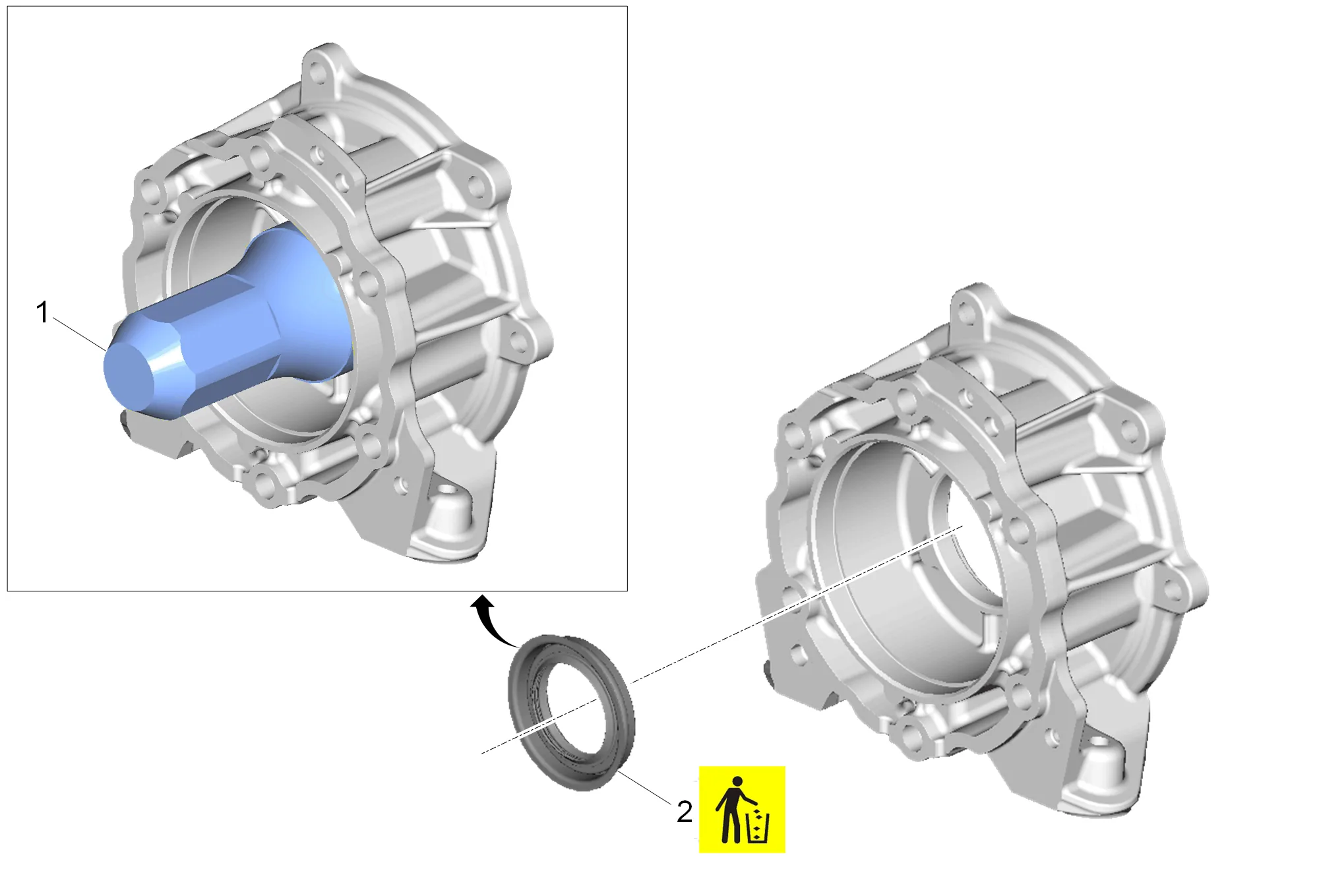 Propeller Shaft Transmission Flange Fluid Seal Replacement (4WD with NQH) — figure 4
