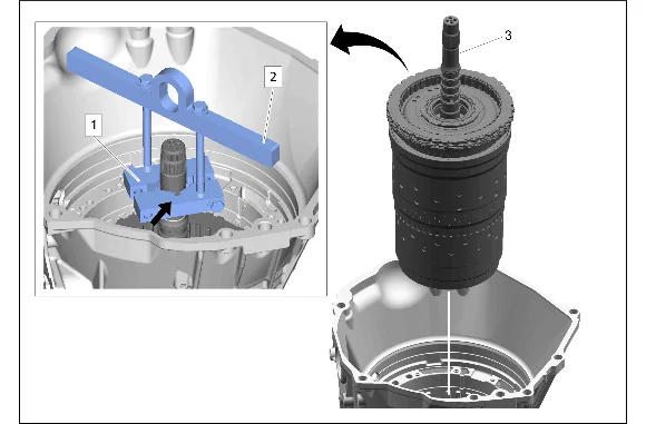 Rotating Clutch, Gear, and Shaft Shell Assembly Removal — figure 1