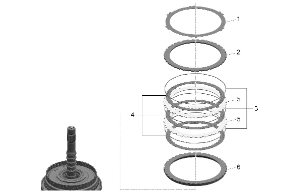 Rotating Clutch, Gear, and Shaft Shell Assembly Removal — figure 2